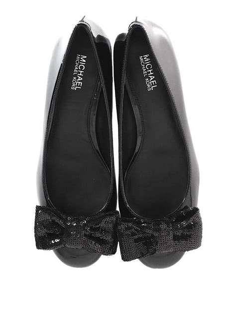 michael kors sequened bow leather pumps